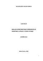 Analiza korporativnih komunikacija Hrvatske Lutrije u COVID-19 krizi