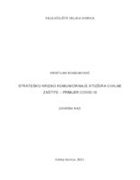 prikaz prve stranice dokumenta Strateško krizno komuniciranje stožera Civilne zaštite - primjer COVID - 19