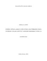 prikaz prve stranice dokumenta Krizno upravljanje u Hrvatskoj na primjeru rada stožera civilne zaštite tijekom pandemije covid- 19