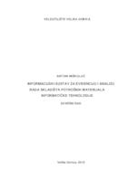prikaz prve stranice dokumenta Informacijski sustav za evidenciju i analizu rada skladišta potrošnih materijala informatičke tehnologije